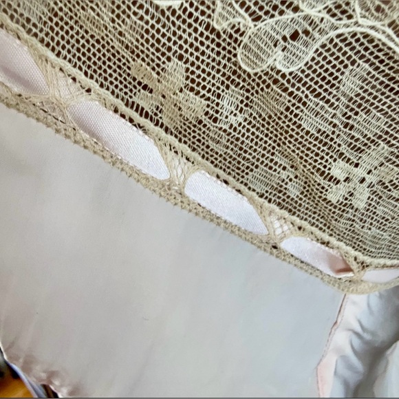 Vintage 1940’s Dora Gottlieb Bias Cut Pale Pink Rayon Lace Slip Dress Size 36 - Picture 5 of 9